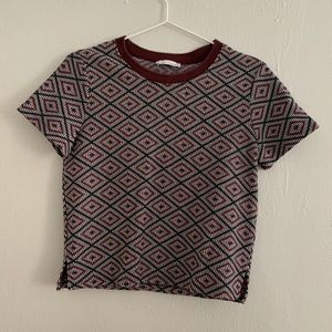 Patterned Maroon Top
